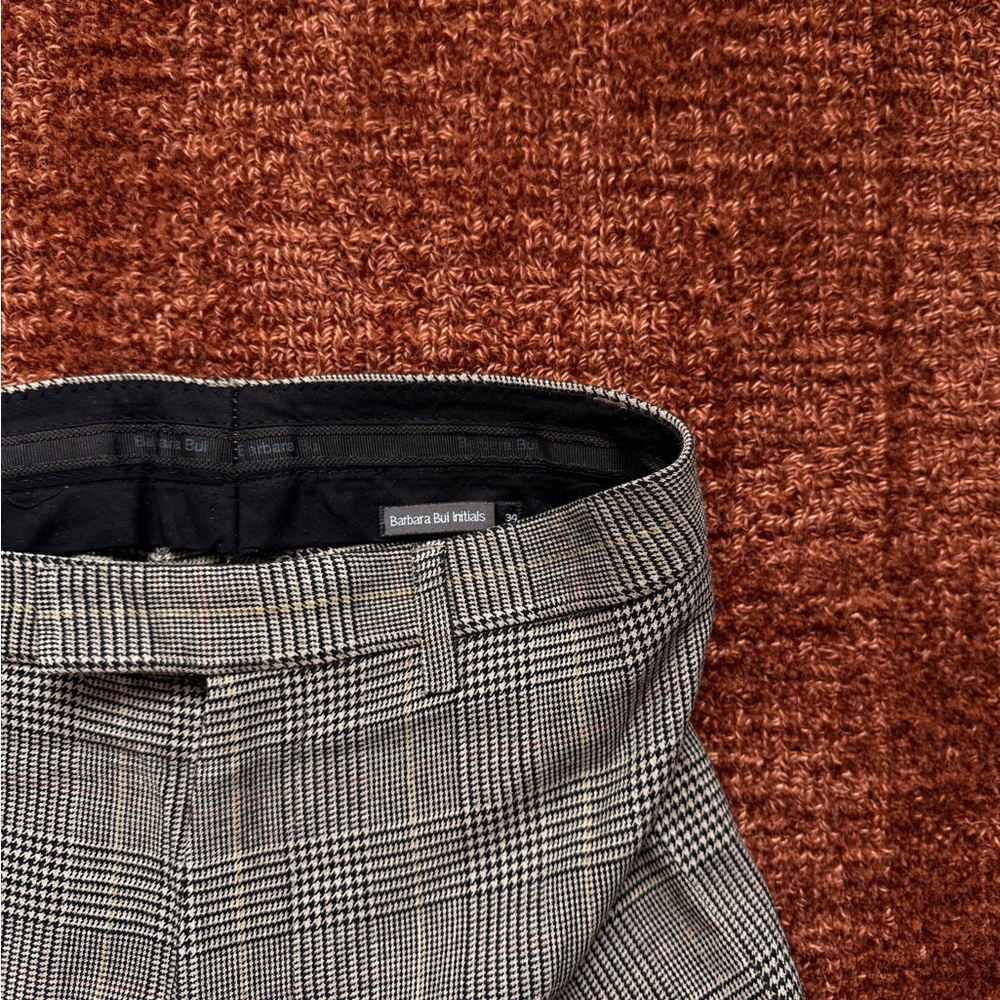 Barbara Bui Grey Plaid Wool Trousers Size 34 - Picture 2 of 2